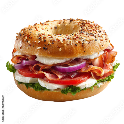 Bagel sandwich isolated on with white background(2)