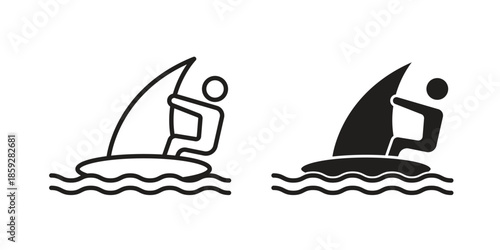 Windsurf icons symbol collection. Vector Illustration. vector icon set.