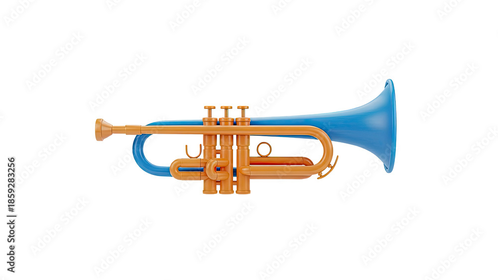 Obraz premium Blue and Orange Trumpet