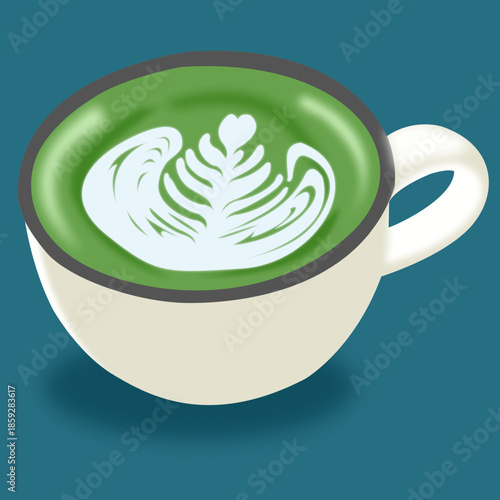 A cup of green coffee that looks like matcha but is totally aesthetic