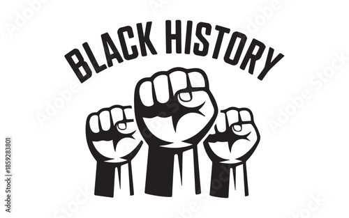 Black history fists raised in solidarity and empowerment