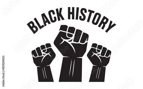 Empowering Black History fist raised in solidarity and strength