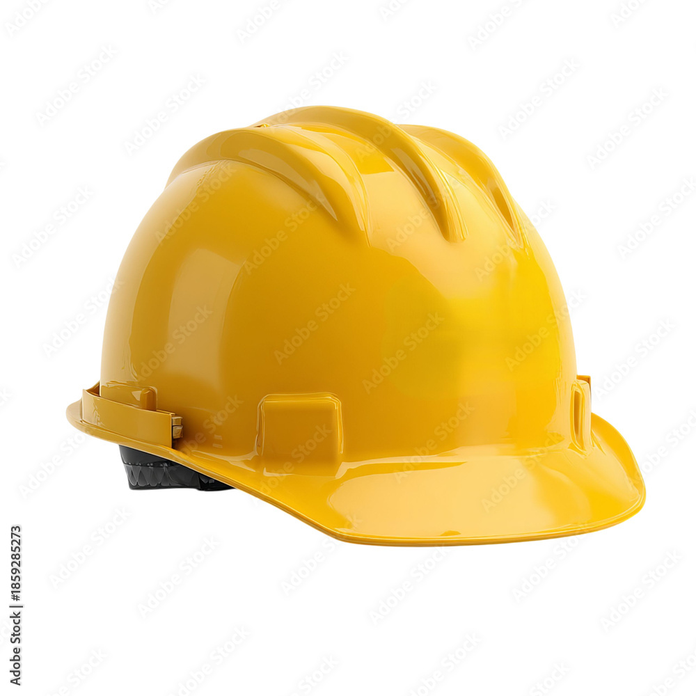 Fototapeta premium PNG of Bright yellow hard hat for safety in construction and industrial environments.