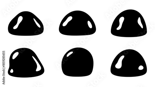 Abstract illustration of shiny black blobs in a repeating pattern for design