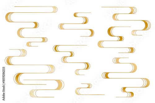 年賀状素材に最適な黄金の雲模様