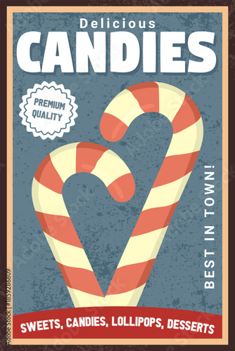 Delicious Candies Retro Advertisement Poster