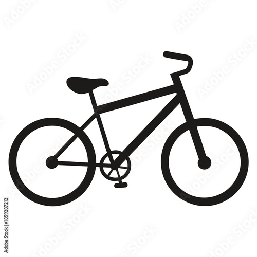 a simple black silhouette depicts a classic bicycle with two wheels handlebars a seat and pedals suggesting transportation or recreation high quality professional detailed modern elegant