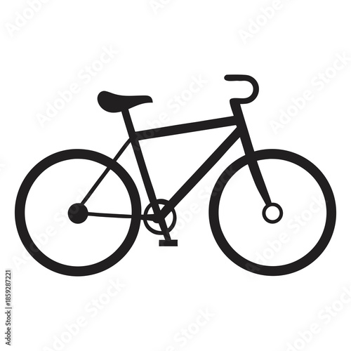 a simple black silhouette of a classic bicycle is depicted in a minimalist style showcasing its basic form and structure high quality professional detailed modern elegant