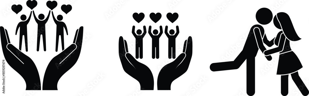 Fototapeta premium Symbolic representation of love, community, and relationships