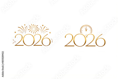 Minimalist Golden 2026 New Year Icon