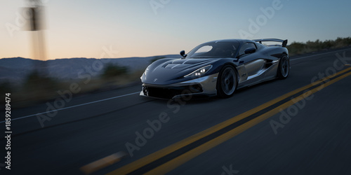 Rimac Nevera R Founders Edition on the road high speed