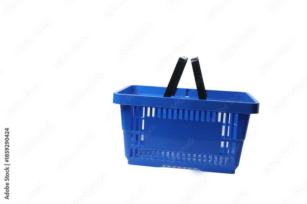 Fototapeta premium Empty supermarket shopping basket. Shopping basket, Shopping bag, isolated on white background