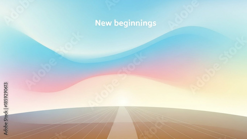 Serene landscape with rolling hills and a sunrise view