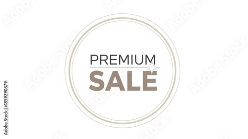 Premium sale advertisement graphic with circular badge on white background
