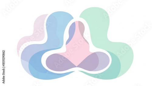 Abstract Illustration Featuring Pastel Shapes and Smooth Curves