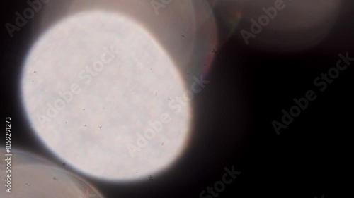 glare of light in the lens on a black background	