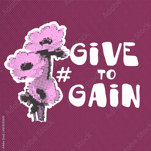 Give To Gain  International women's day concept poster.