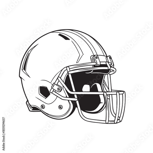 American football helmet with facemask and padding isolated on transparent background