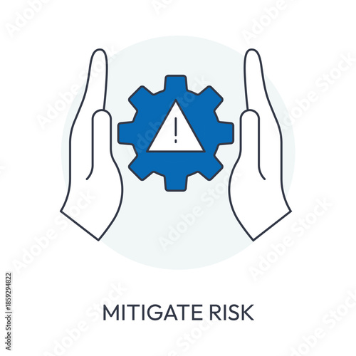 Mitigate Risk Strategy and Operational Safety Concept Icon