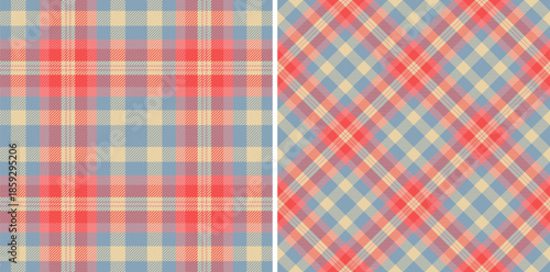 Classic tartan textile pattern, presented two ways. Versatile for backgrounds, fashion, or graphic design. The warm, muted hues evoke comfort  style.