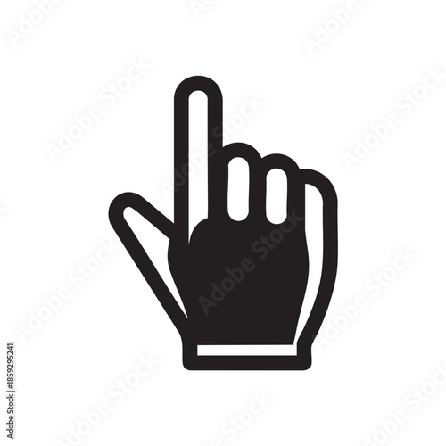 Minimalist Hand with Raised Index Finger Illustration for Communication or Instruction