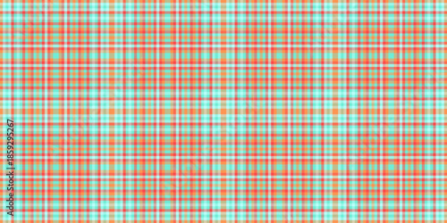 Product check pattern texture, tile seamless vector tartan. Brazil background fabric textile plaid in teal and red colors.