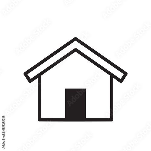 Minimalist House Icon Illustration for Architecture or Real Estate Projects