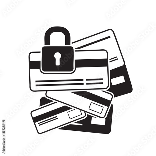 Secure Payment Credit Card Security Isolated on Transparent Background