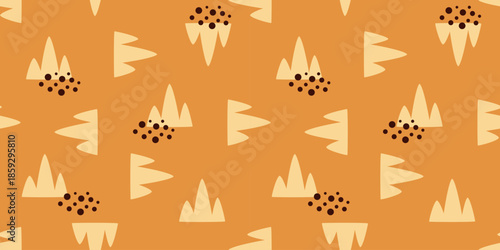 Boho abstract seamless pattern, organic shapes, blotches in pastel colors. Minimalist modern background.