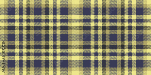 Livingroom check seamless fabric, long texture vector tartan. Plain pattern plaid textile background in blue and khaki colors.
