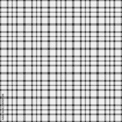 Womens fashion fabric textile pattern, list check texture background. Veil tartan vector plaid seamless in grey and white colors.