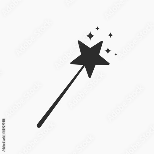 Magic wand icon. Magic wand with stars. Magic stick vector icon