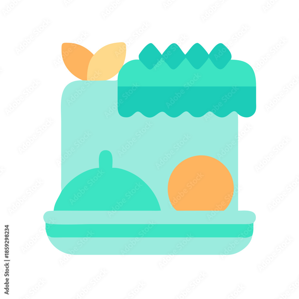 Fototapeta premium Graphic flat design food service preparation and presentation