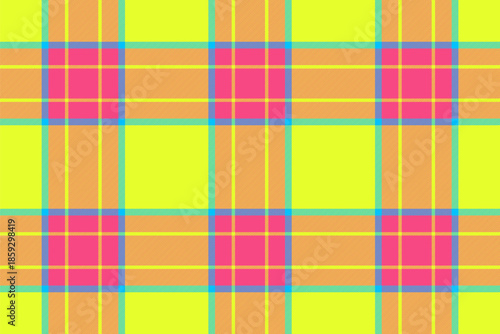 Apartment check texture pattern, cool background fabric tartan. Coat textile seamless plaid vector in lime and pink colors.