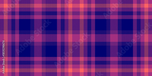 Hotel vector textile check, give tartan texture plaid. Pixel seamless pattern background fabric in pink and blue colors.