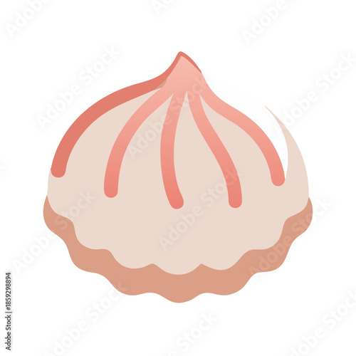 Isolated cartoon dim sum xiaolongbao against white background