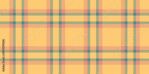 Discount vector background textile, ornate tartan pattern seamless. Styled check texture plaid fabric in amber and red colors.