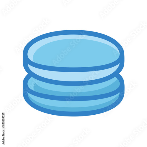 Stacked light blue discs resembling data storage icon