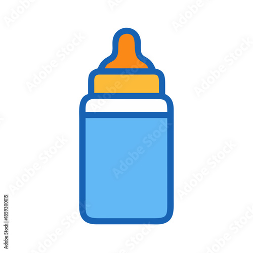 Illustration of a simple baby bottle on white backdrop