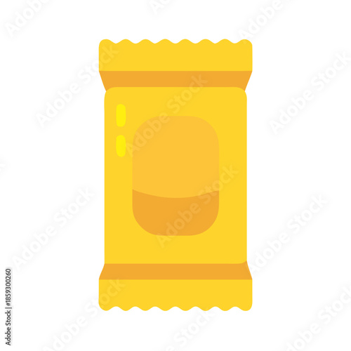 Yellow snack bar package isolated on white background