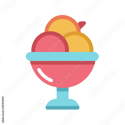 A tasty ice cream sundae with colorful sweet flavors