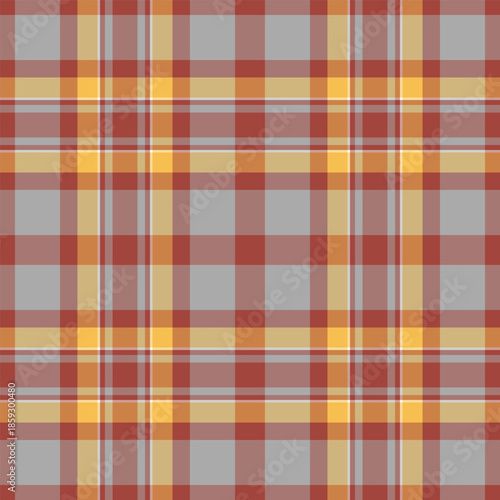 Pastel background vector seamless, clan check fabric plaid. Nobility tartan texture pattern textile in red and amber colors.