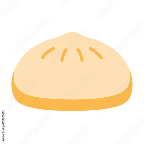 Steamed dumpling on white background, dim sum Asian cuisine