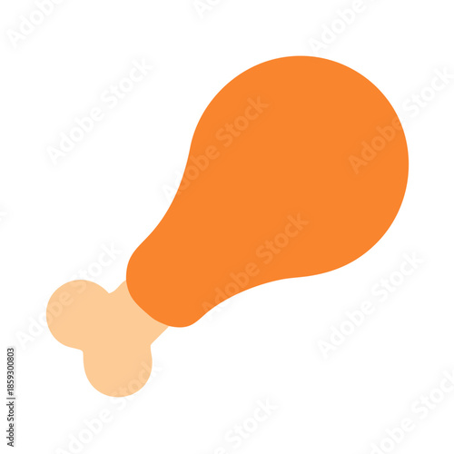 Flat illustration of a delicious looking fried chicken leg