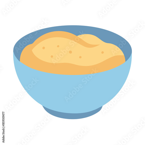 Stylized bowl of porridge on white background vector image