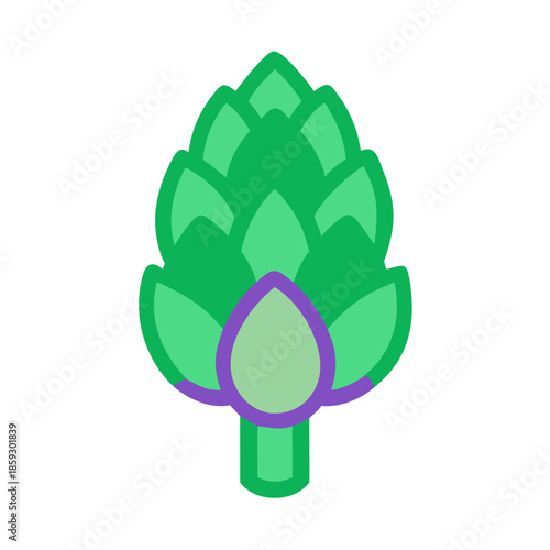 Stylized artichoke graphic design against white background