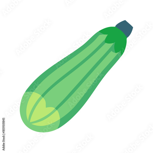 Stylized zucchini illustration on a white background graphic image