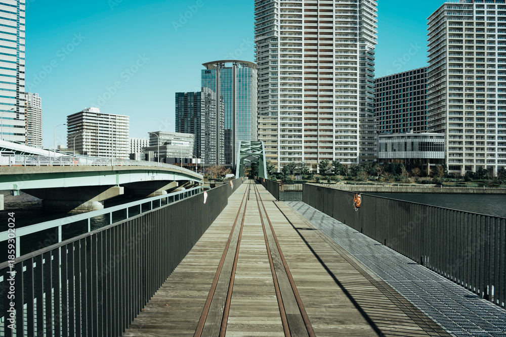 Fototapeta premium 快晴の勝鬨橋 東京都中央区