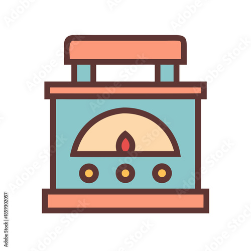 Retro styled control panel with vintage color palette