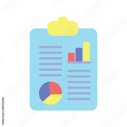 Data report flat icon for analytics, statistics, and business insights. Clean vector design for dashboards, reports, apps, UI, websites, and digital projects.